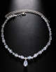 Zirconia Simple Teardrop Necklace