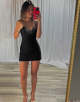 Black Corset Tight Spaghetti Straps Mini Homecoming Dress with Beading