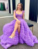 Pink Off the Shoulder Long Prom Dress with Split