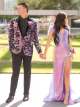 Purple Sequins Shawl Lapel Men's Prom Blazer