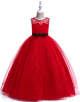 Silver Sleeveless A Line Flower Girl Dress With Bowknot