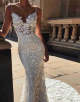 Ivory Spaghetti Straps Open Back Long Bridal Dress