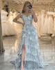 A Line Off the Shoulder Black Pink Long Prom Dress with Appliques