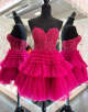 Sweetheart Hot Pink A Line Corset Homecoming Dress