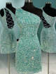 One Shoulder Green Sequins Bodycon Mini Homecoming Dress