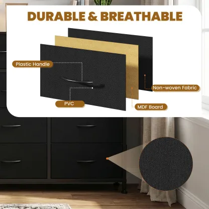 Cómoda de tela con 12 cajones: mueble de almacenamiento práctico para dormitorios, solución de organización para el hogar y la oficina, cajones de tela extraíbles, múltiples cajones de almacenamiento.