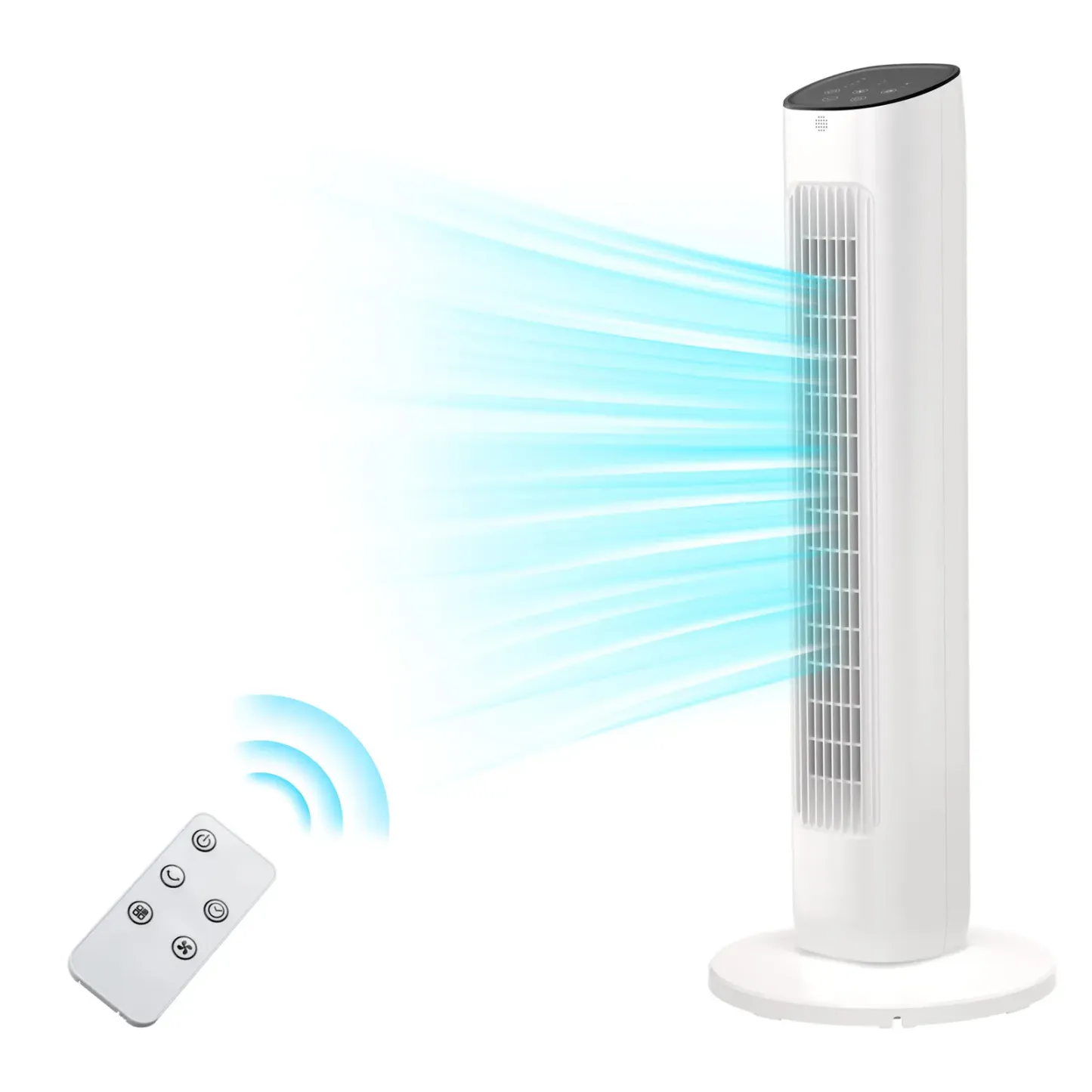 Ventilador de Torre T42 2026 con Motor DC, 6 Velocidades, 4 Modos, Oscilación de 90°, Ultra Silencioso de 22 dB y Control Remoto, Ideal para Dormitorio y Hogar