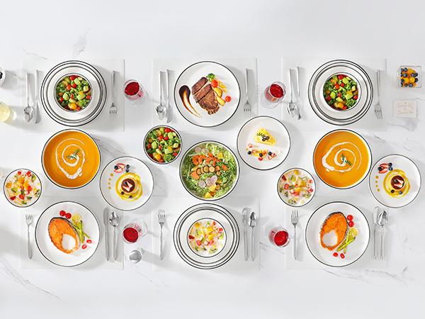 MALACASA LEAH Series Porcelain Tableware Set - 4/6-Person Ceramic Dinnerware Service Set, Chip-Resistant, Microwave & Dishwasher Safe Plates, Bowls & Pasta Dishes, Ceramic Dinnerware Set