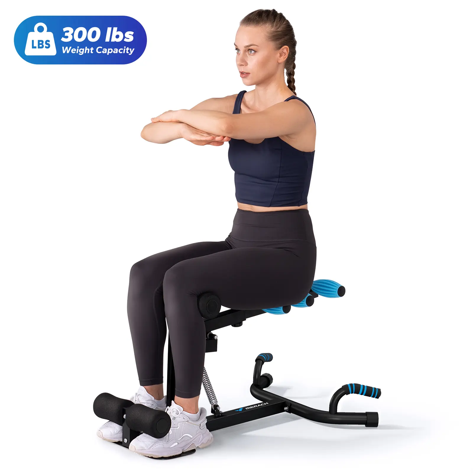 Máquina Multifuncional para Sentadillas Profundas, Ajustable, Soporta hasta 300 lb, Equipo de Entrenamiento para Abdomen, Glúteos, Piernas y Brazos, Ideal para Gimnasio en Casa