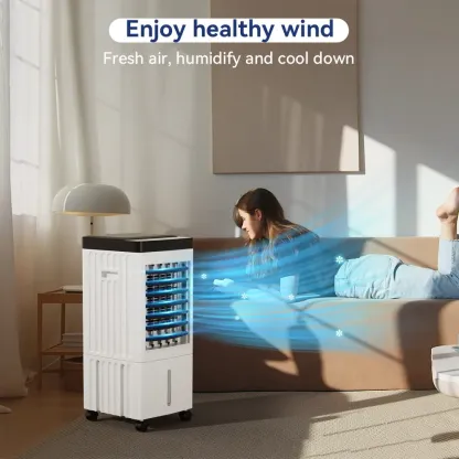 Enfriador de Aire Portátil 3 en 1 de 10L, Ventilador Evaporativo con Humidificador y Control Remoto, Ideal para Hogar, Oficina y Habitaciones