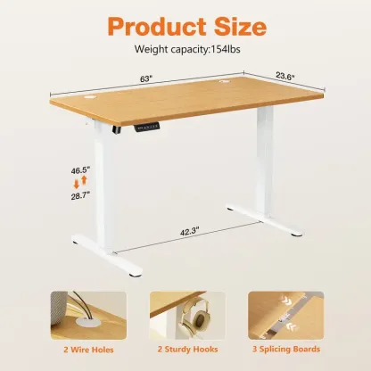 Electric Height Adjustable Standing Desk - Ergonomic Workstation