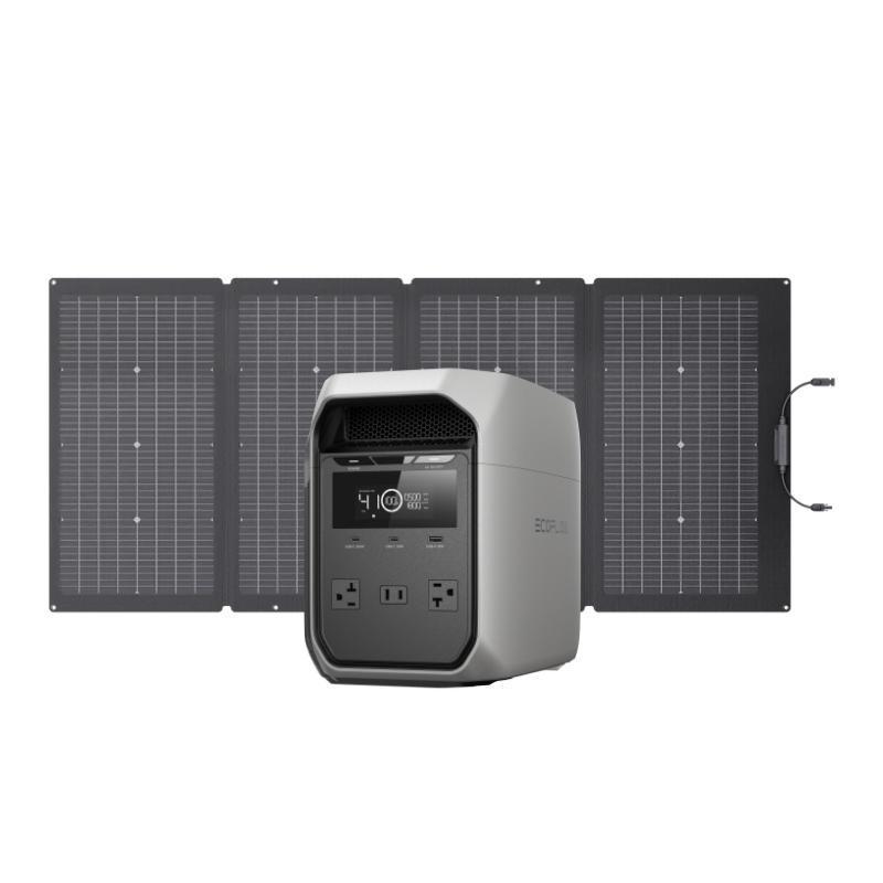 Estación de energía portátil DELTA 3 Classic con panel solar de 160 W o 220 W, carga solar, batería LiFePO4 y salida de CA de 1800 W / USB-C de 100 W.
