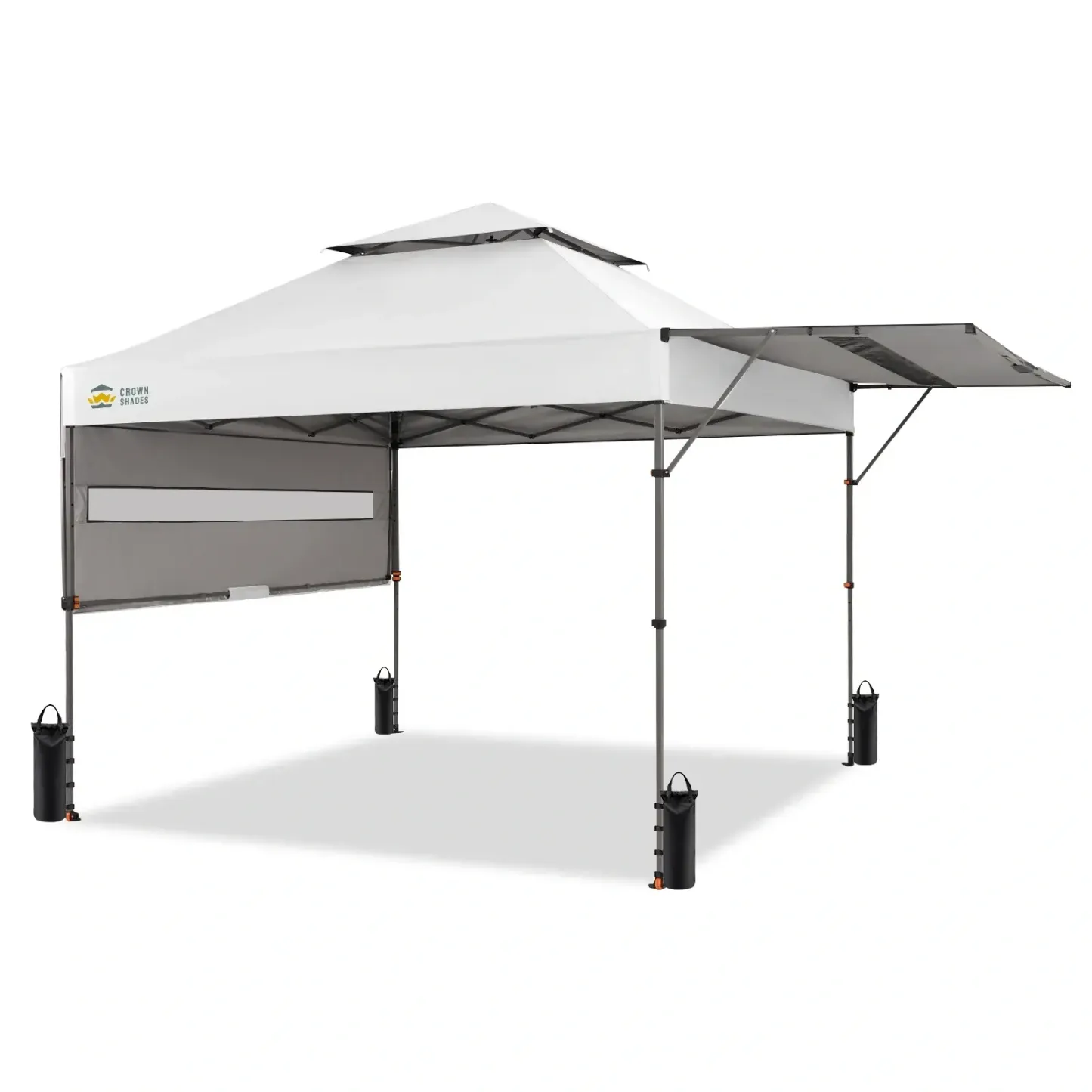 Carpa Plegable Instantánea de 10x10 FT para Exterior, Toldo Comercial con Bloqueo Central, Tela Impermeable 150D con Protección UV, Techo Extensible, Bolsas de Peso, Estacas y Bolsa de Transporte con Ruedas
