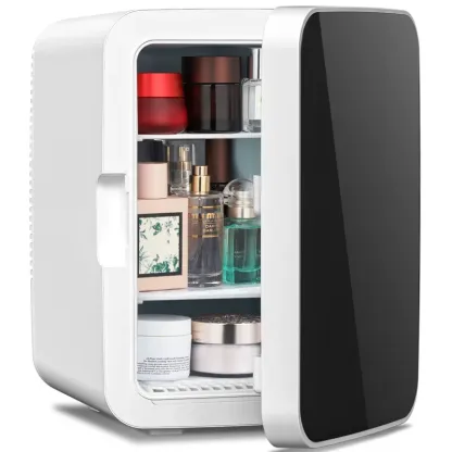 Mininevera compacta de 4 L con iluminación gaming: refrigerador portátil para 6 latas, ideal para dormitorio, coche, oficina o residencia de estudiantes; para almacenar cosméticos, bebidas y alimentos.
