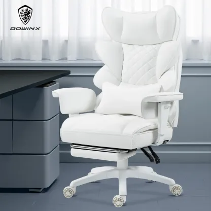 Silla de Oficina Ergonómica Grande con Soporte Lumbar, Cojín de Resortes, Respaldo Alto, Reposabrazos Ajustables y Reposapiés