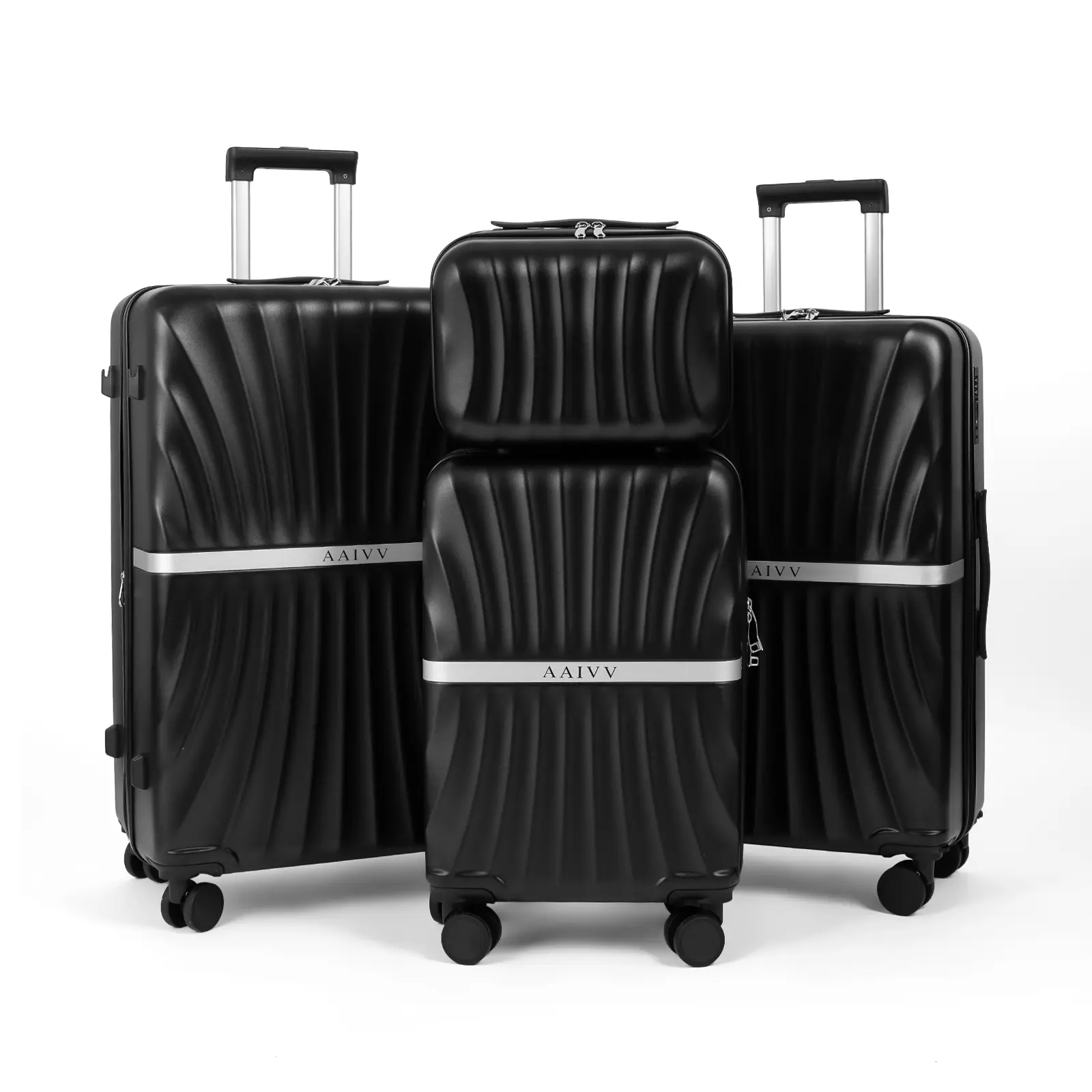 Set de 4 Maletas Expandibles de ABS (13/20/26/28"), con Ruedas Dobles 360°, Cerradura TSA y Carcasa Rígida, Ligeras y Resistentes para Viaje
