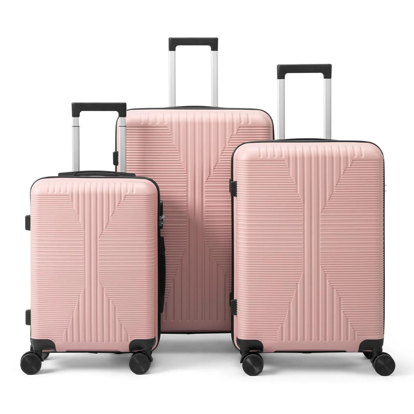 Set de 3 Maletas Rígidas de PP 20/24/28", Equipaje Ligero y Duradero con Cerradura TSA, Asas Superior y Lateral para Viajes