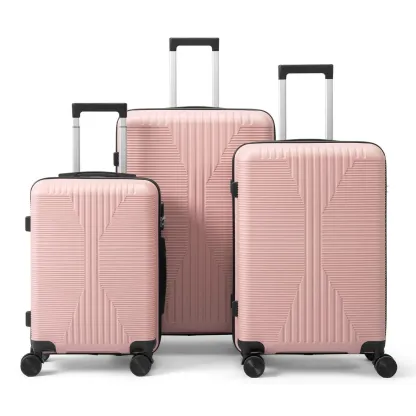 Set de 3 Maletas Rígidas de PP 20/24/28", Equipaje Ligero y Duradero con Cerradura TSA, Asas Superior y Lateral para Viajes