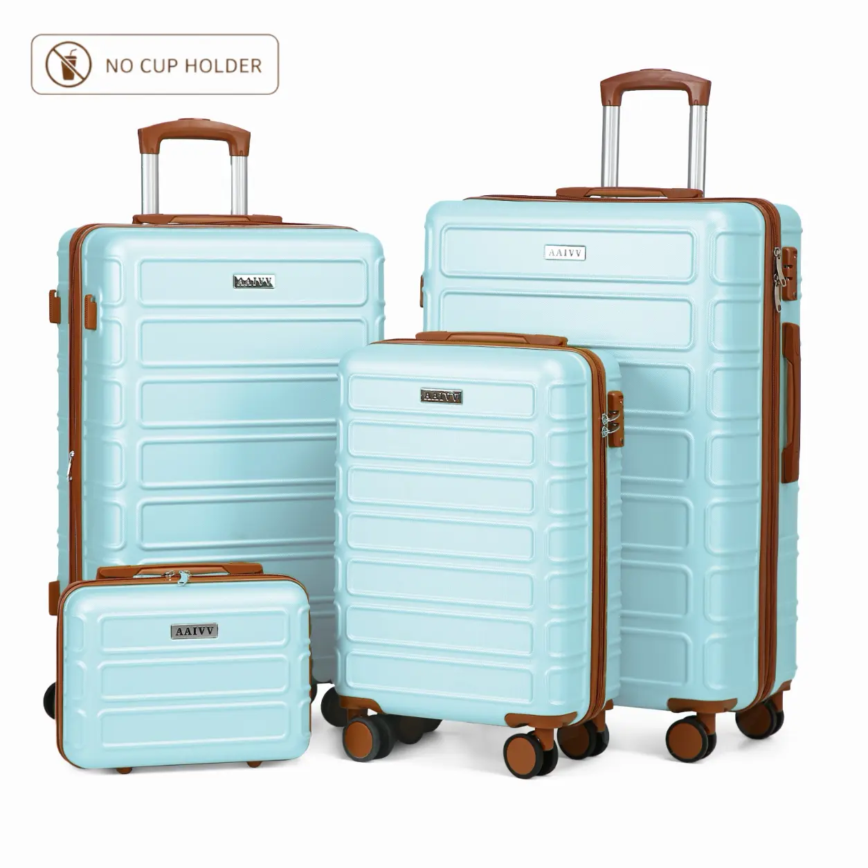 Set de 4 Maletas Expandibles de ABS (13/20/26/28"), con Ruedas Dobles 360°, Cerradura TSA y Carcasa Rígida, Ligeras y Resistentes para Viaje