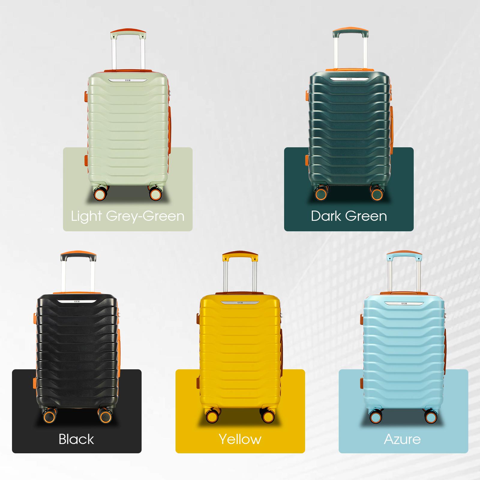 UUH Luggage Sets(3pcs/4pcs/6pcs/7pcs/8pcs) with TSA Locks - Suitcase for Travel, Hardshell Luggage Spinner Wheels Lightweight