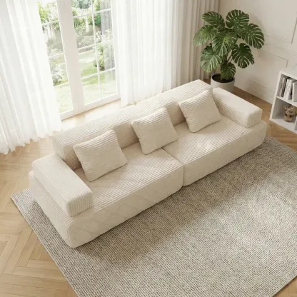 Sofá modular seccional sin estructura, chaise longue extragrande con asientos profundos, sofá cama modular Cloud, no requiere montaje, combinación libre, sofá seccional moderno. Sofá seccional sin estructura. Muebles de sala de estar.