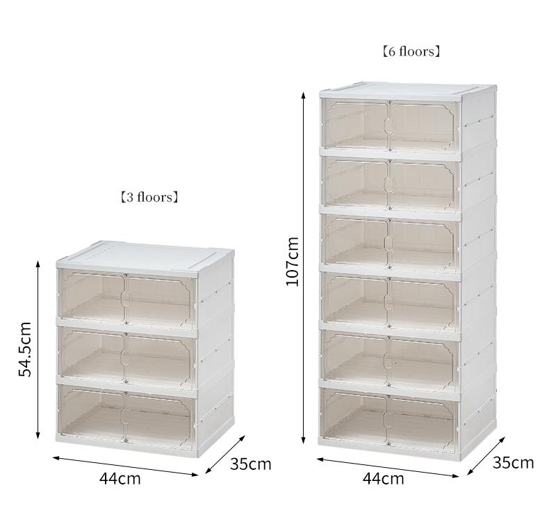 MiAoLi folding shoe rack, magnetic transparent door shoe cabinet, 10layers, can store 20 pairs of shoes, simple design, large capacity, sturdy and stackable plastic shoe cabinet, space-saving, no installation required, convenient and practical. tiktokshop