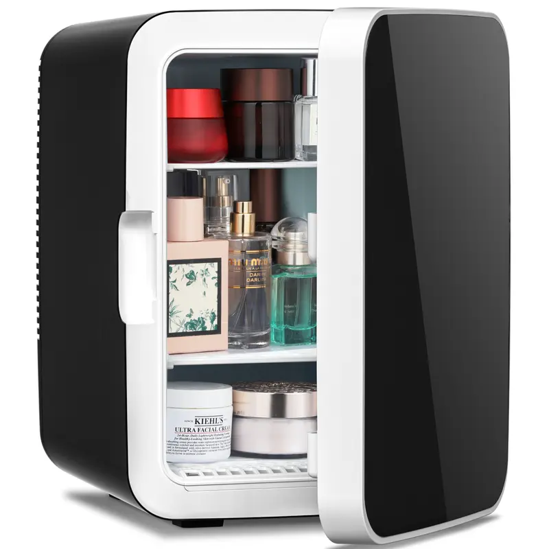 Mininevera compacta de 4 L con iluminación gaming: refrigerador portátil para 6 latas, ideal para dormitorio, coche, oficina o residencia de estudiantes; para almacenar cosméticos, bebidas y alimentos.