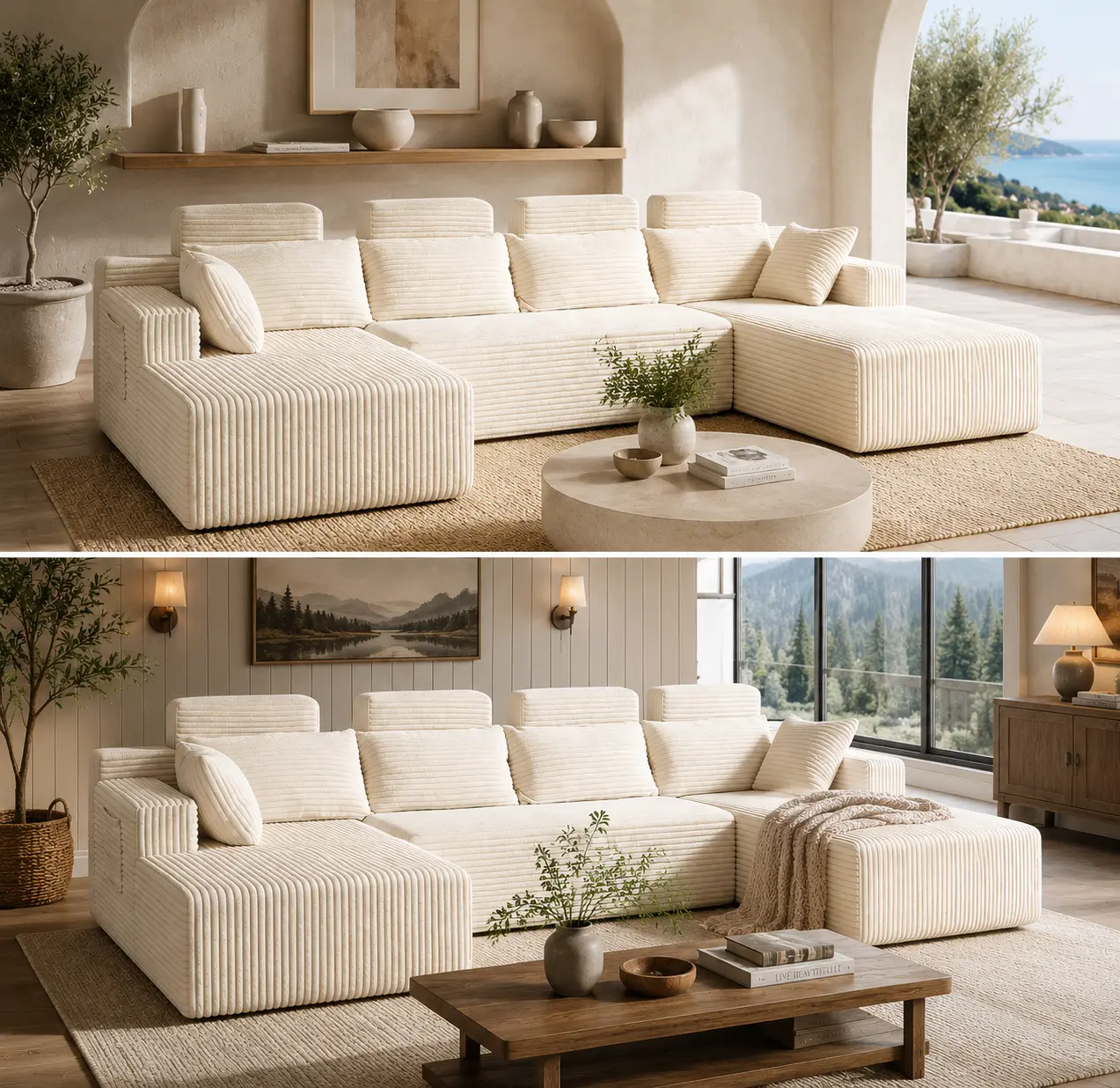 Sofá modular seccional sin estructura, chaise longue extragrande con asientos profundos, sofá cama modular Cloud, no requiere montaje, combinación libre, sofá seccional moderno. Sofá seccional sin estructura. Muebles de sala de estar.