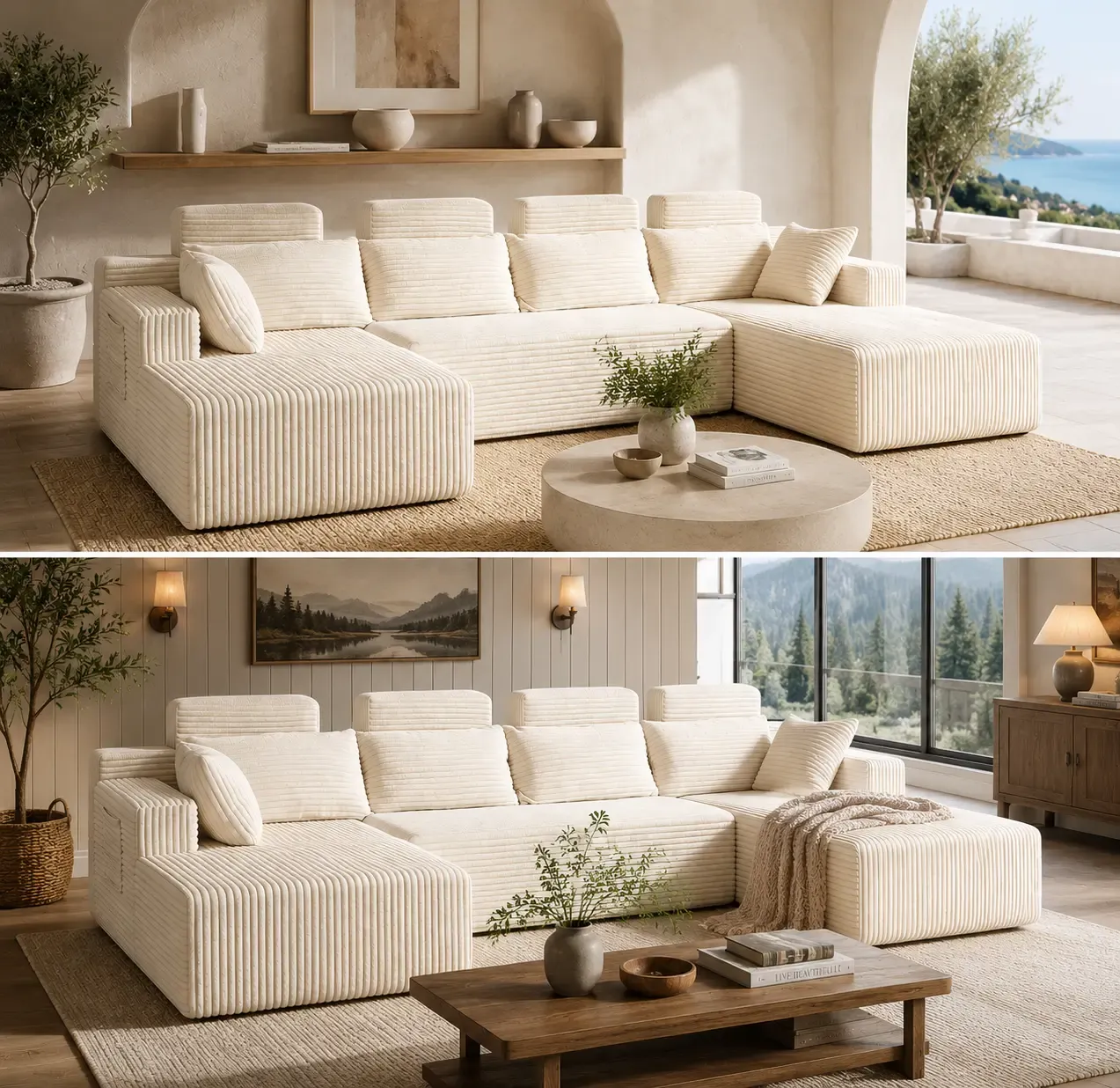 Sofá modular seccional sin estructura, chaise longue extragrande con asientos profundos, sofá cama modular Cloud, no requiere montaje, combinación libre, sofá seccional moderno. Sofá seccional sin estructura. Muebles de sala de estar.