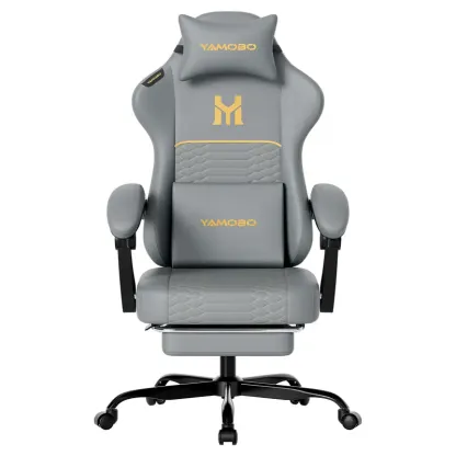Silla Gaming Ergonómica para Adultos, Diseño Minimalista, Cuero PU Resistente, Soporte Lumbar, Reclinación de 100°-135°, Ruedas Silenciosas y Reposapiés