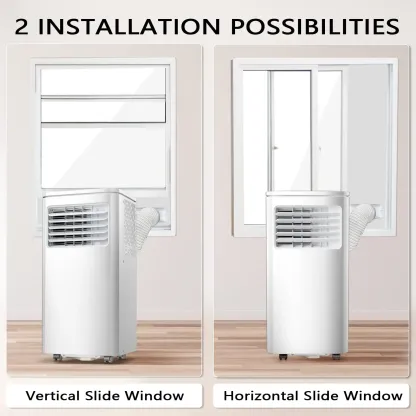 Aire Acondicionado Portátil de 8,000/10,000 BTU, Enfriamiento de hasta 250 ft², 4 Modos, Control Remoto, Pantalla LED, Temporizador 24H y Kit de Instalación para Hogar y Oficina