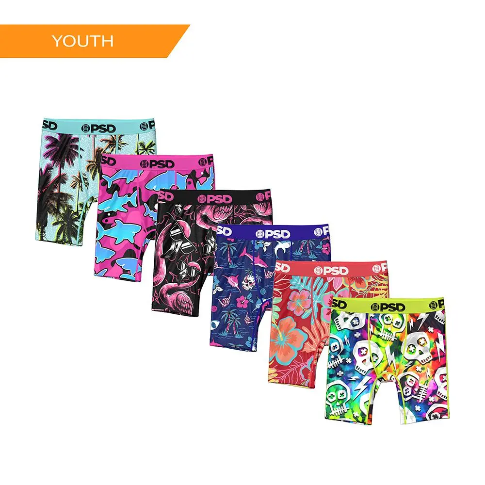 Paquete de 6 bóxers para niños: ropa interior cómoda, suave, transpirable y elástica para niños activos.