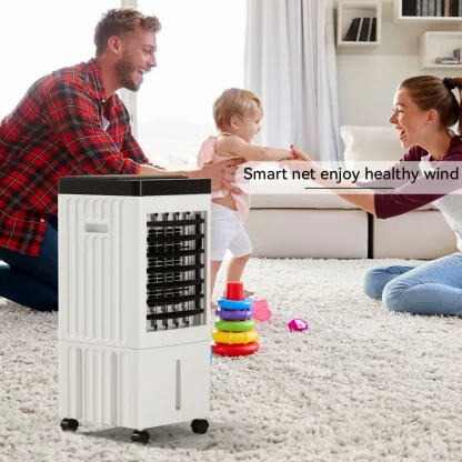 Enfriador de Aire Portátil 3 en 1 de 10L, Ventilador Evaporativo con Humidificador y Control Remoto, Ideal para Hogar, Oficina y Habitaciones