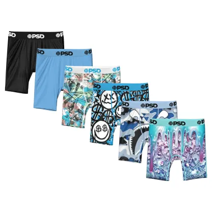 Paquete de 6 bóxers para niños: ropa interior cómoda, suave, transpirable y elástica para niños activos.