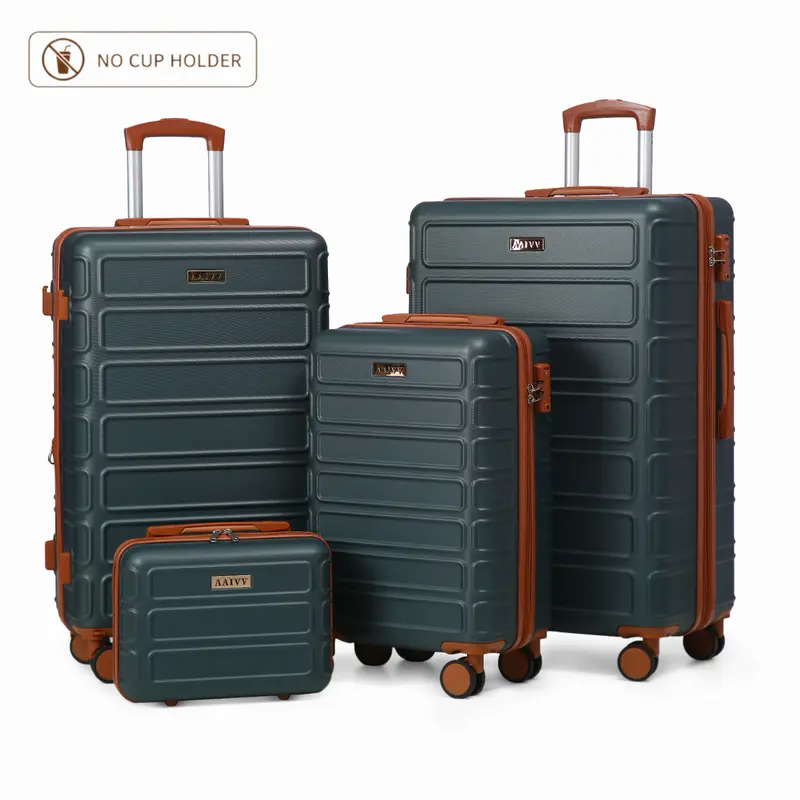 Set de 4 Maletas Expandibles de ABS (13/20/26/28"), con Ruedas Dobles 360°, Cerradura TSA y Carcasa Rígida, Ligeras y Resistentes para Viaje
