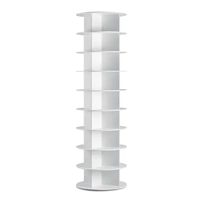 Torre zapatera giratoria con sistema tipo "Lazy Susan", expositor de zapatos y bolsos con rotación de 360 ​​grados, carrusel vertical para organización de armarios.
