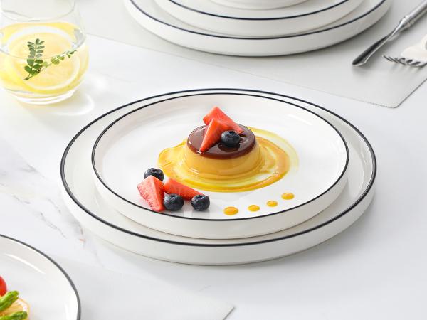MALACASA LEAH Series Porcelain Tableware Set - 4/6-Person Ceramic Dinnerware Service Set, Chip-Resistant, Microwave & Dishwasher Safe Plates, Bowls & Pasta Dishes, Ceramic Dinnerware Set