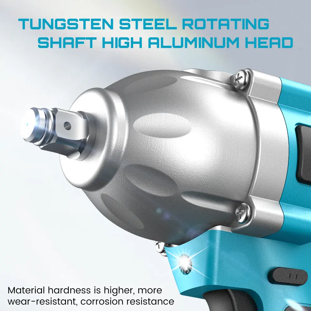 Llave de Impacto Inalámbrica 1/2" de 1200 N·m, Batería de 4.0 Ah, 3300 RPM, con 6 Dados, Atornillador de Impacto Eléctrico para Automóviles, Taller y Uso Doméstico
