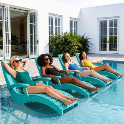 Set de 2/4/6 Tumbonas Plegables para Piscina, con Reposabrazos, Reposacabezas y Sacos de Arena, Resistentes a los Rayos UV y al Clima, para Jardín, Playa y Patio