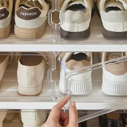 Zapatero Plegable de 10 Niveles con Puertas Transparentes Magnéticas, Capacidad para 20 Pares de Zapatos, Gran Capacidad, Apilable, Resistente, Ahorra Espacio y Sin Instalación
