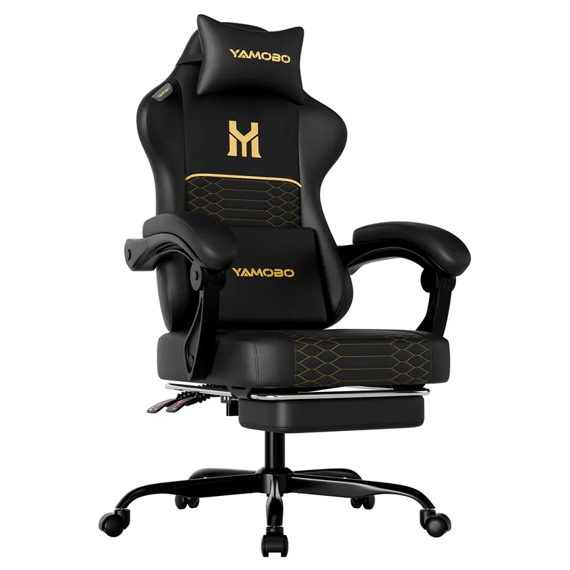 Silla Gaming Ergonómica para Adultos, Diseño Minimalista, Cuero PU Resistente, Soporte Lumbar, Reclinación de 100°-135°, Ruedas Silenciosas y Reposapiés
