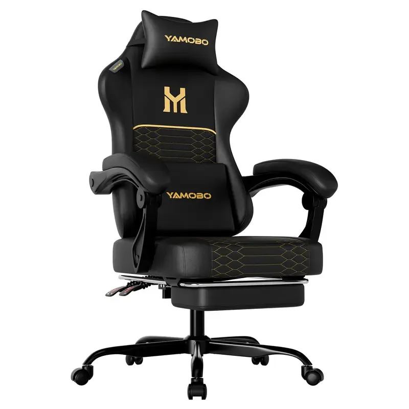 Silla Gaming Ergonómica para Adultos, Diseño Minimalista, Cuero PU Resistente, Soporte Lumbar, Reclinación de 100°-135°, Ruedas Silenciosas y Reposapiés
