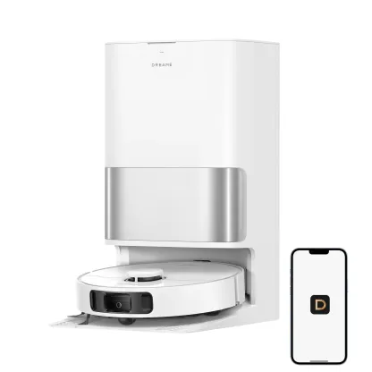 Robot aspirador y fregasuelos D30 Ultra Lite, potente succión de 24.000 Pa, estación base todo en uno con vaciado automático para 100 días, tecnología MopExtend para limpieza de bordes y sistema inteligente de evitación de obstáculos.