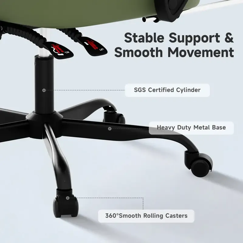 Silla Gaming Ergonómica Reclinable con Reposapiés, Cuero Transpirable, Soporte para Espalda, Asiento Amplio Acolchado, Capacidad de 300 lb, Ideal para Oficina, Gaming y Streaming