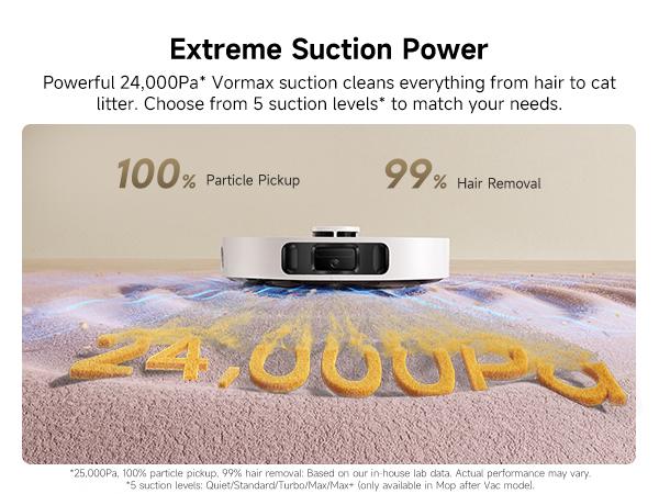 DREAME D30 Ultra Lite Robot Vacuum and Mop, 24,000Pa Powerful Suction, All-in-One Base Station with 100 Days Auto-Empty, MopExtend Tech for Edge Cleaning, Smart Obstacle Avoidance, White DREAME D30 Ultra Lite Robot Vacuum and Mop, 24,000Pa Powerful Suction, All-in-One Base Station with 100 Days Auto-Empty, MopExtend Tech for Edge Cleaning, Smart Obstacle Avoidance, White