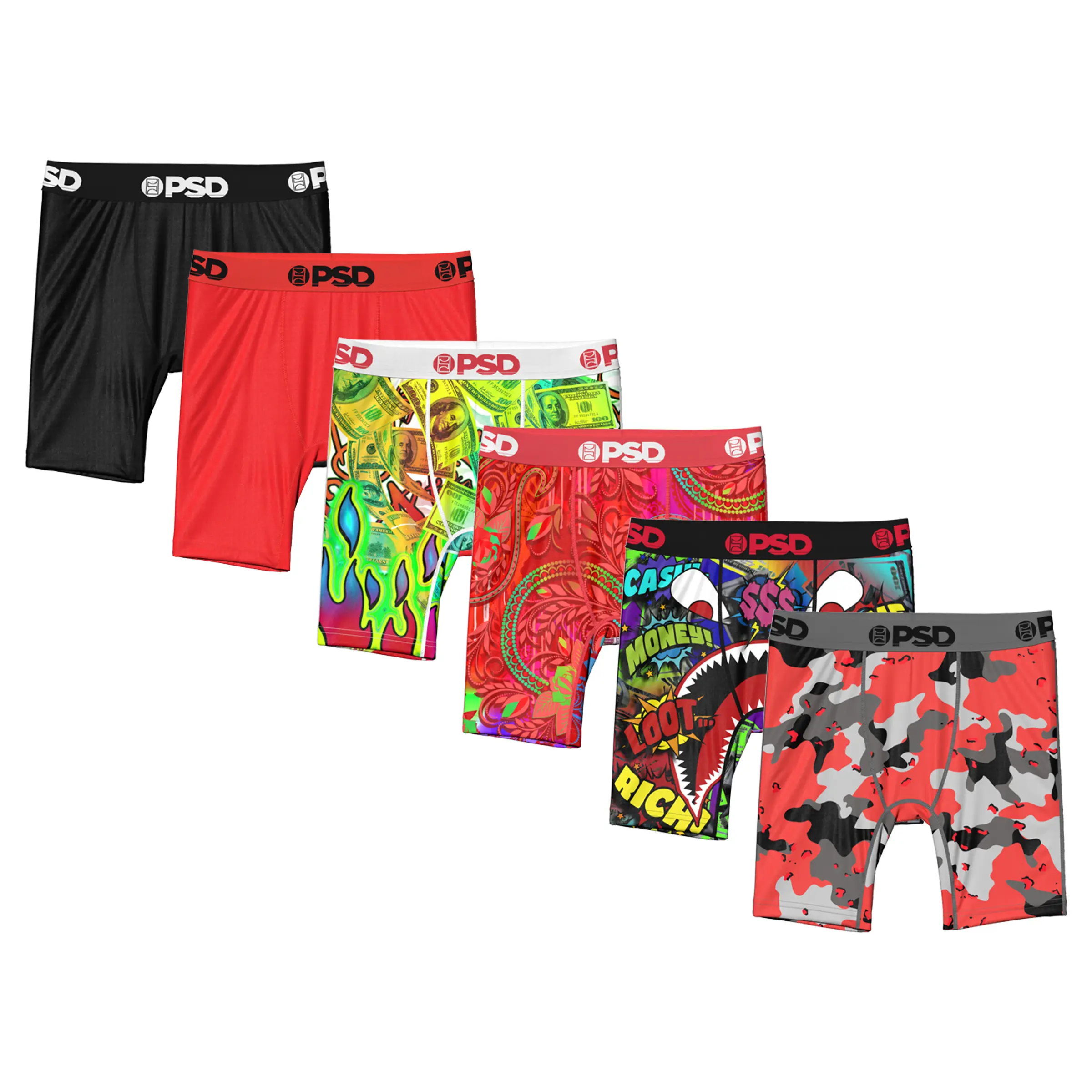 Paquete de 6 bóxers para niños: ropa interior cómoda, suave, transpirable y elástica para niños activos.