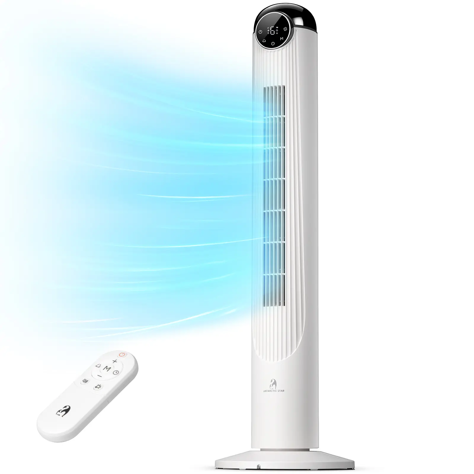 Ventilador de Torre T42 2026 con Motor DC, 6 Velocidades, 4 Modos, Oscilación de 90°, Ultra Silencioso de 22 dB y Control Remoto, Ideal para Dormitorio y Hogar