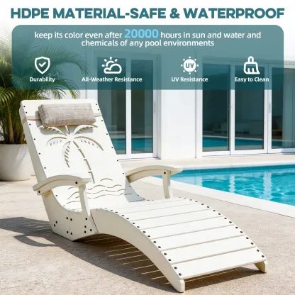 Set de 2/4/6 Tumbonas Plegables para Piscina, con Reposabrazos, Reposacabezas y Sacos de Arena, Resistentes a los Rayos UV y al Clima, para Jardín, Playa y Patio