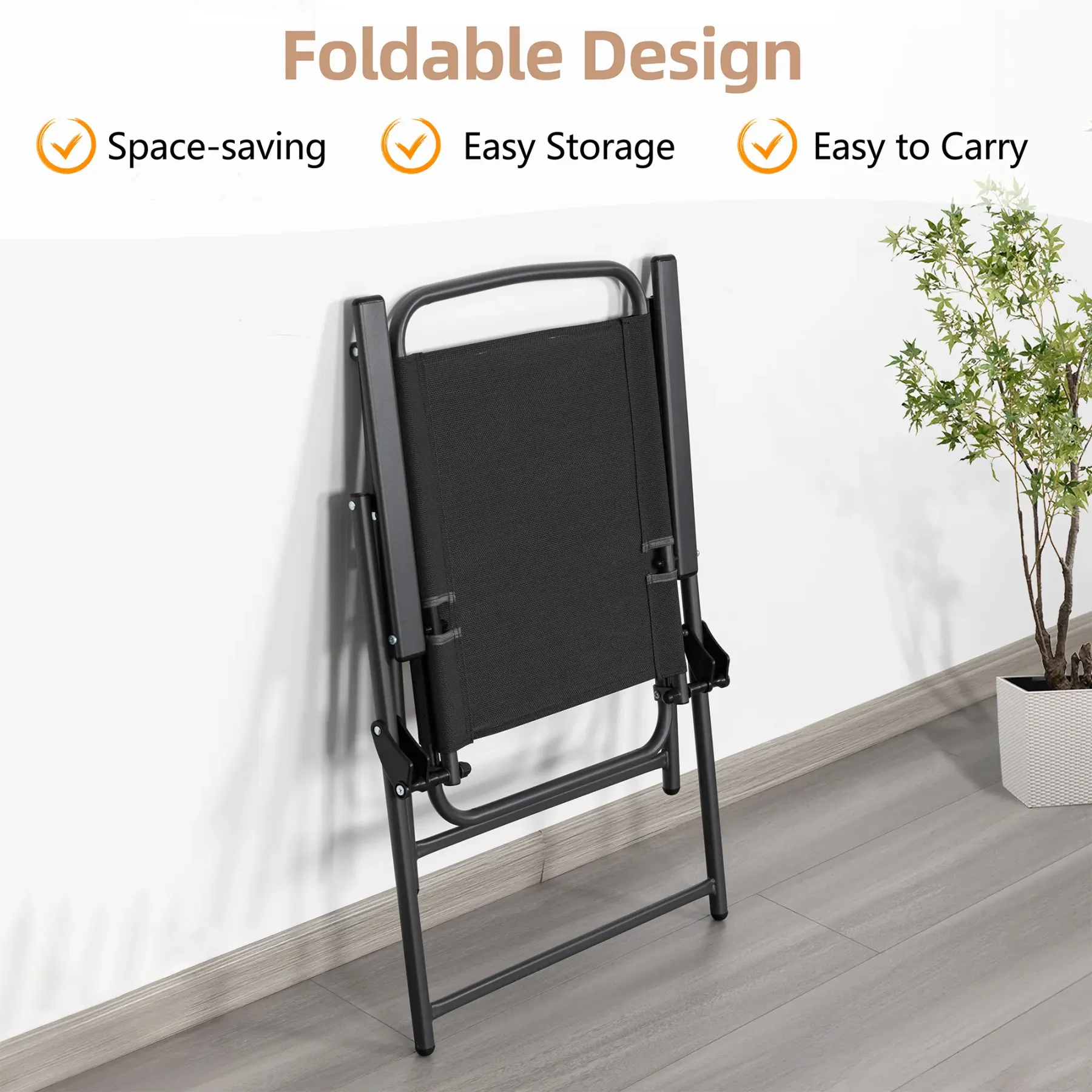 Juego de comedor para patio de 6 piezas para 4 personas con sombrilla, mesa y sillas de exterior (incluye 4 sillas plegables y mesa redonda de vidrio) para jardín, patio trasero y zona de piscina.