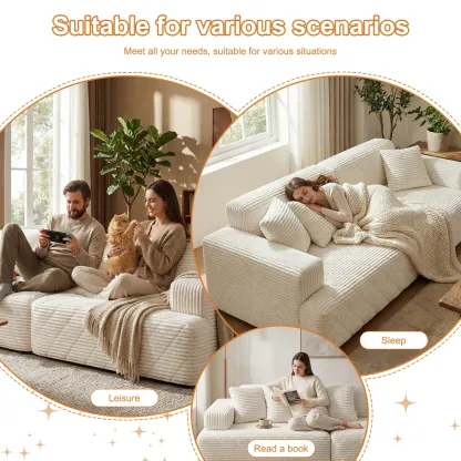 Sofá modular seccional sin estructura, chaise longue extragrande con asientos profundos, sofá cama modular Cloud, no requiere montaje, combinación libre, sofá seccional moderno. Sofá seccional sin estructura. Muebles de sala de estar.